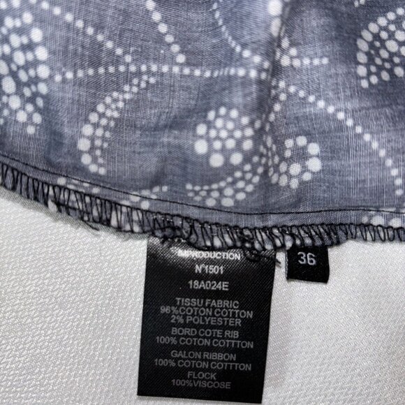 NWT Isabel Marant Etoile Black White Floral Dress Ruffles Zip Long Sleeve Sz 36 - Picture 10 of 16